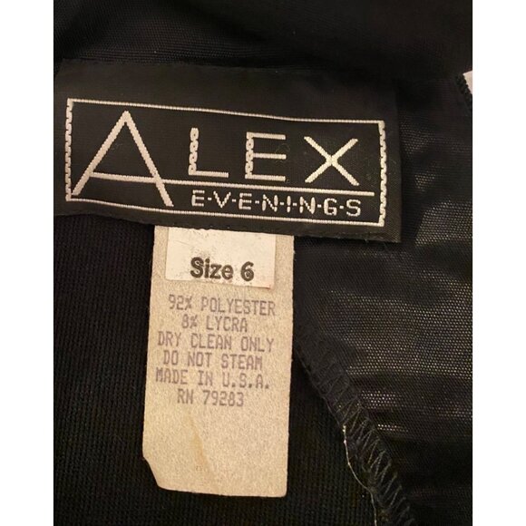 Vintage Alex Evenings Dress Formal Maxi Black Beaded Collar Sleeveless Size 6 - Picture 4 of 10